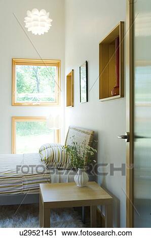 View through doorway into modern bedroom View Large Photo Image Stock Image - View through doorway into modern bedroom. Fotosearch
