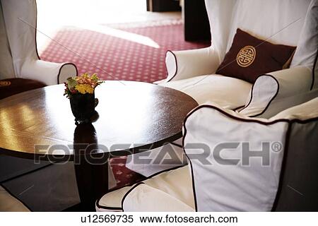 White armchairs around circular table View Large Photo Image Stock Photography - White armchairs around circular table. Fotosearch
