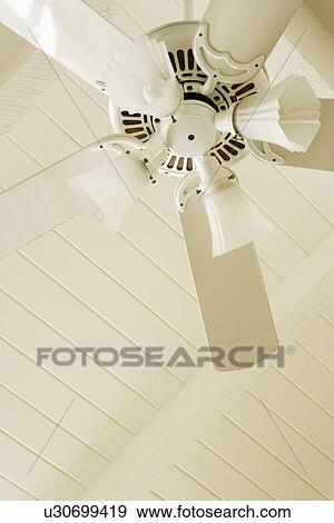 White ceiling fan and light fixture View Large Photo Image Stock Photo - White ceiling fan and light fixture. Fotosearch