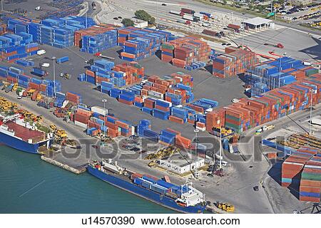Aerial view of shipping containers View Large Photo Image Stock Image - Aerial view of shipping containers. Fotosearch