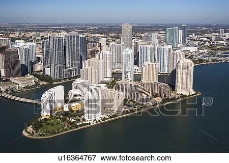 Aerial view of waterfront city View Large Photo Image Stock Photo - Aerial view of waterfront city. Fotosearch