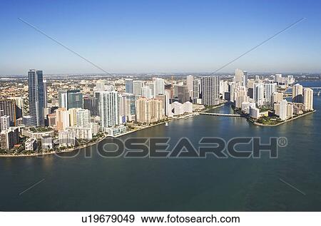 Aerial view of waterfront city View Large Photo Image Stock Photo - Aerial view of waterfront city. Fotosearch