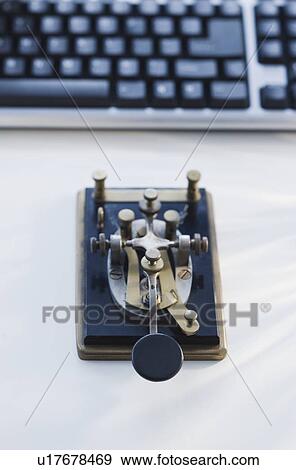 Antique telegraph key and keyboard View Large Photo Image Stock Photo - Antique telegraph key and keyboard. Fotosearch