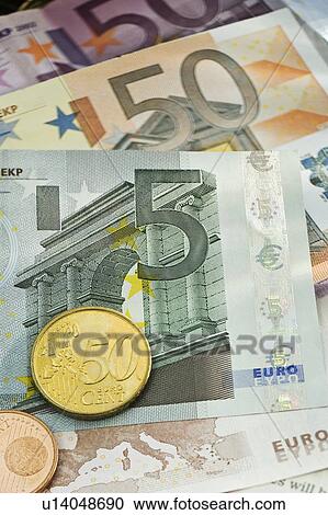 Assorted euro notes and coins View Large Photo Image Stock Image - Assorted euro notes and coins. Fotosearch