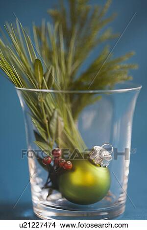 Picture - Christmas ornament in decorative glass. Fotosearch