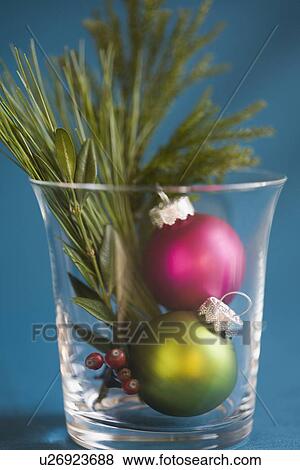 Stock Photo - Christmas ornaments in decorative glass. Fotosearch