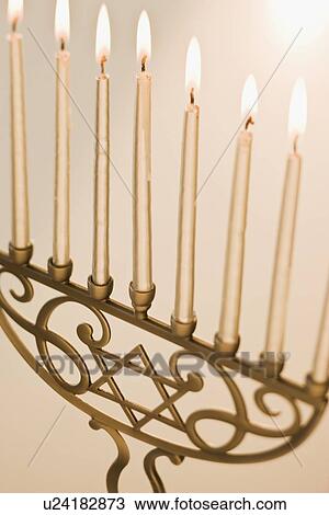 Close up of holiday menorah View Large Photo Image Stock Image - Close up of holiday menorah. Fotosearch