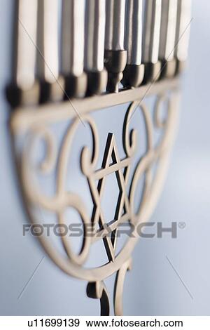 Stock Photo - Close up of holiday menorah. Fotosearch