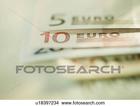 Picture - Close up of paper euros. Fotosearch