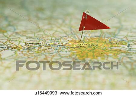 Close up of pin on map location View Large Photo Image Stock Image - Close up of pin on map location. Fotosearch