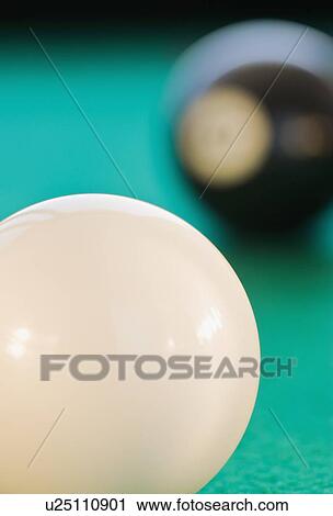 Stock Image - Close up of pool balls. Fotosearch