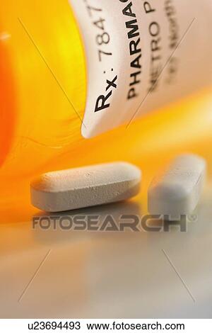 Stock Image - Close up of prescription medicine. Fotosearch