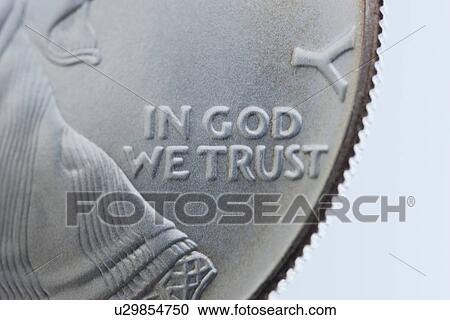 Stock Image - Close up of silver coin. Fotosearch