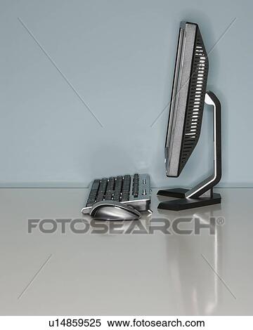 Computer on office desk View Large Photo Image Stock Photography - Computer on office desk. Fotosearch