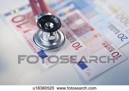 Euros and stethoscope View Large Photo Image Stock Image - Euros and stethoscope. Fotosearch