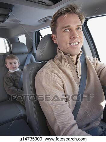 Father driving son to school View Large Photo Image Stock Photo - Father driving son to school. Fotosearch