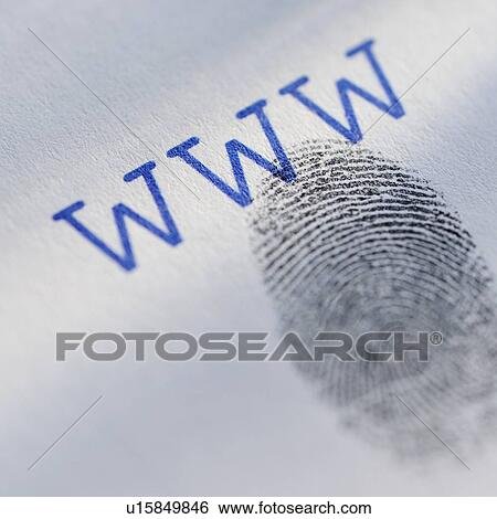 Stock Photograph - Fingerprint and world wide web acronym. Fotosearch