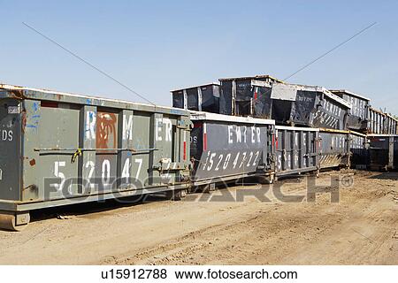 Garbage dumpsters View Large Photo Image Stock Photo - Garbage dumpsters. Fotosearch