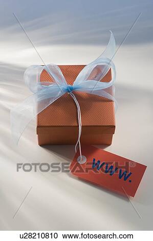 Gift box with WWW tag View Large Photo Image Stock Image - Gift box with WWW tag. Fotosearch