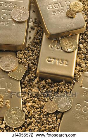 Gold blocks, coins and nuggets View Large Photo Image Stock Image - Gold blocks, coins and nuggets. Fotosearch