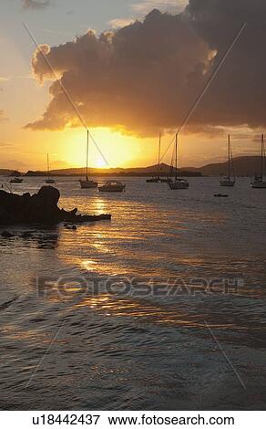 Harbor of St. John at sunset View Large Photo Image Stock Photo - Harbor of St. John at sunset. Fotosearch
