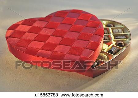 Stock Photo - Heart box of chocolates. Fotosearch