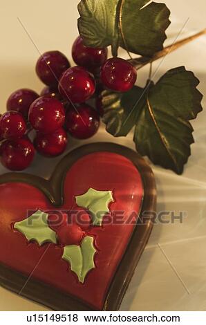 Heart shaped chocolate and decoration View Large Photo Image Stock Photo - Heart shaped chocolate and decoration. Fotosearch