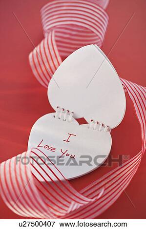 Stock Photo - Heart-shaped note pad. Fotosearch
