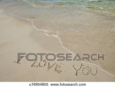 I love you message written in sand View Large Photo Image Stock Photography - I love you message written in sand. Fotosearch