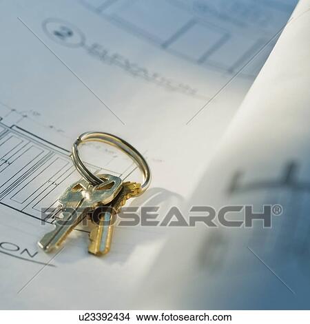 Keys on blueprints View Large Photo Image Picture - Keys on blueprints. Fotosearch