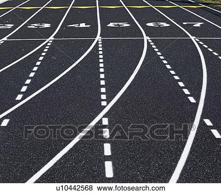 Lanes on running track View Large Photo Image Stock Photo - Lanes on running track. Fotosearch