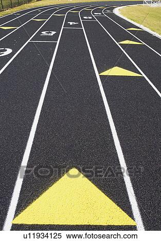 Lanes on running track View Large Photo Image Stock Photography - Lanes on running track. Fotosearch