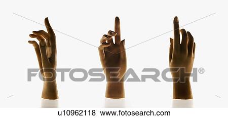 Stock Photo - Mannequin hands pointing up. Fotosearch