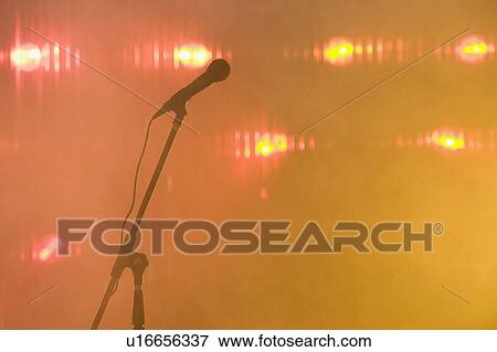 Microphone in nightclub View Large Photo Image Stock Photo - Microphone in nightclub. Fotosearch
