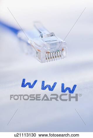 Stock Image - Network cable and world wide web acronym. Fotosearch