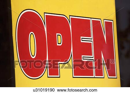 Stock Image - Open sign. Fotosearch