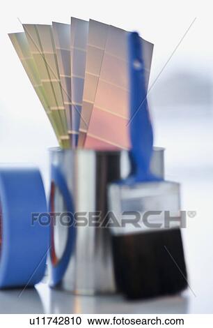 Painting supplies and color swatch View Large Photo Image Stock Image - Painting supplies and color swatch. Fotosearch