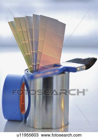 Painting supplies and color swatch View Large Photo Image Stock Image - Painting supplies and color swatch. Fotosearch