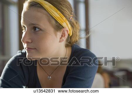 Portrait of girl in library View Large Photo Image Stock Image - Portrait of girl in library. Fotosearch