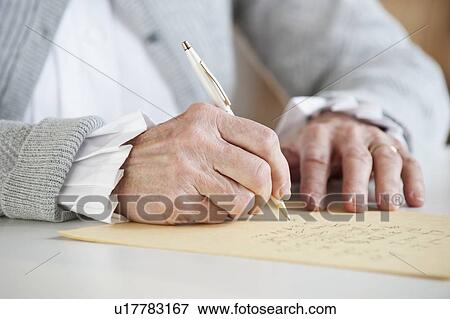 Senior woman writing letter View Large Photo Image Stock Photo - Senior woman writing letter. Fotosearch