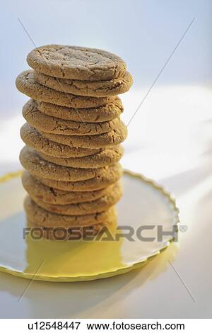 Stack of cookies View Large Photo Image Stock Photo - Stack of cookies. Fotosearch