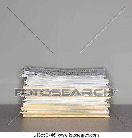 Stock Photograph - Stack of paperwork. Fotosearch