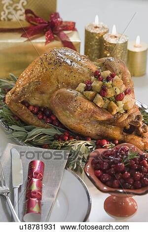 Thanksgiving turkey on decorated platter View Large Photo Image Stock Image - Thanksgiving turkey on decorated platter. Fotosearch