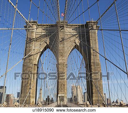 Stock Image - Urban bridge and cityscape. Fotosearch