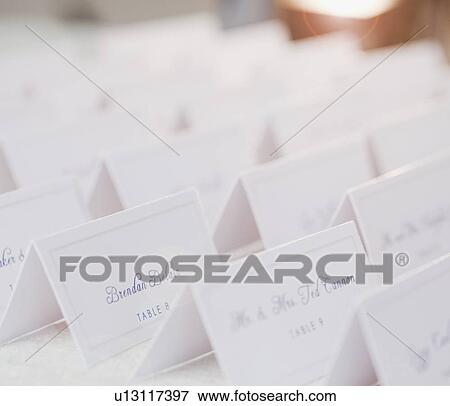 Stock Photo - Wedding table place cards. Fotosearch