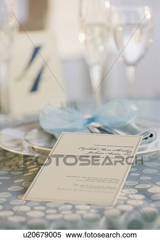 Stock Photography - Wedding table placesetting. Fotosearch