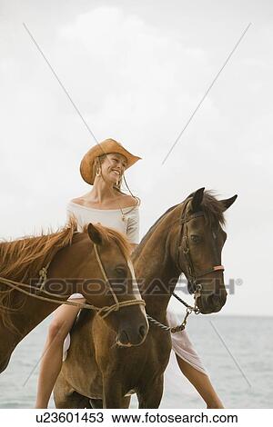 Woman riding horse on beach View Large Photo Image Stock Image - Woman riding horse on beach. Fotosearch