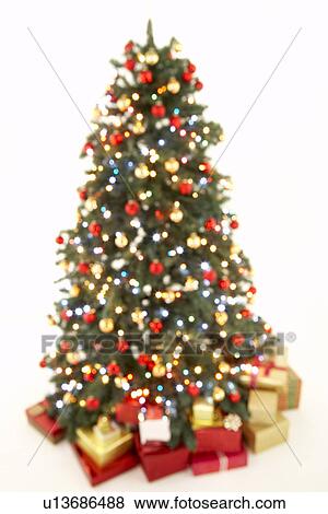 Stock Photo - Abstract View Of Christmas Tree Against White Background. Fotosearch