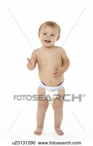 Bebe Sourire Et Debout Banque D Image U Fotosearch