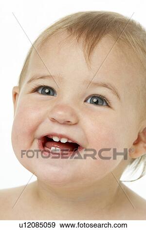 Baby Smiling View Large Photo Image Stock Photo - Baby Smiling. Fotosearch